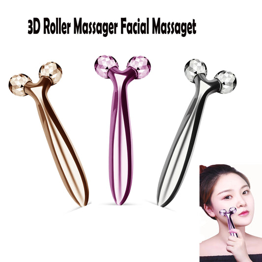 CAMMUO Y Shape 3D Face Roller Manual Facial Massager for Lifting & Relaxation