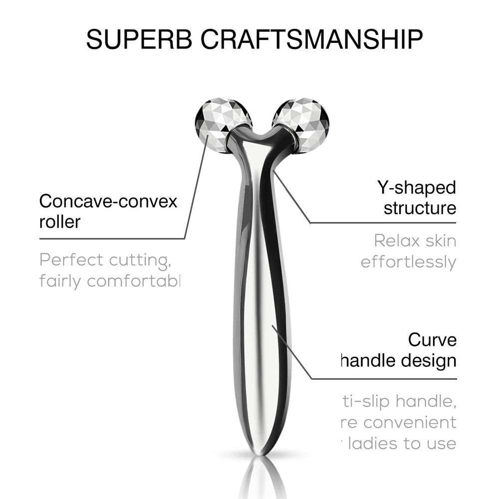 CAMMUO Y Shape 3D Face Roller Manual Facial Massager for Lifting & Relaxation
